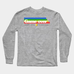 8 Bit Game Over Coin 16 Bit Gaming Retro Vintage Long Sleeve T-Shirt